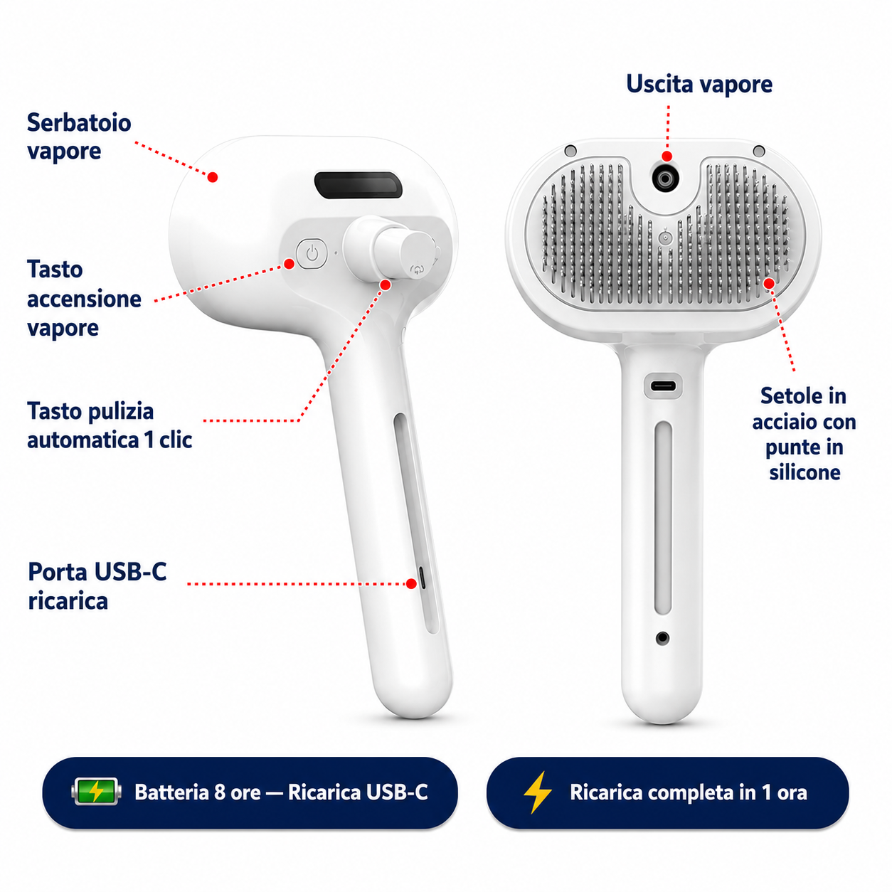 SilkPaw™ | Spazzola a Vapore 3 in 1 per Cani e Gatti