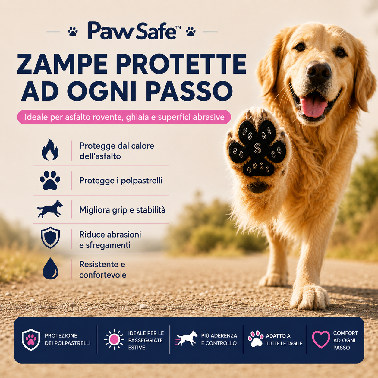 PawSafe™ | Protezioni Adesive per le Zampe del Cane