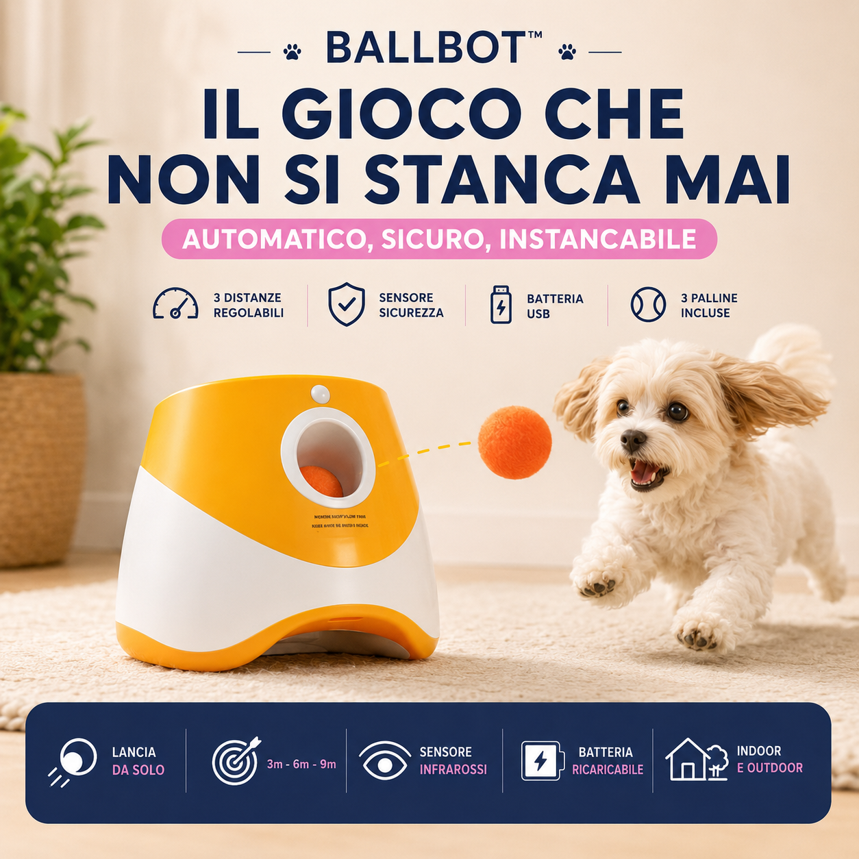 BallBot™ | Lancia Palline Automatico per Cani
